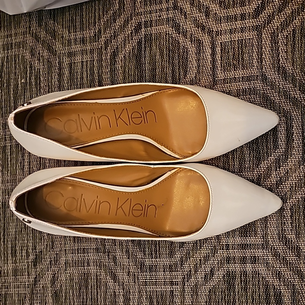 Calvin Klein white heels